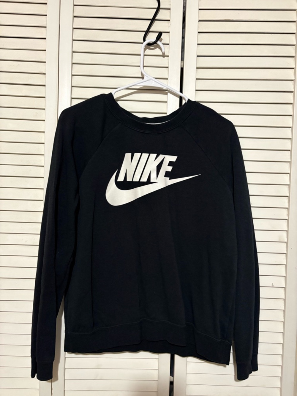 Nike Black Sweatshirt with White Swoosh and Logo